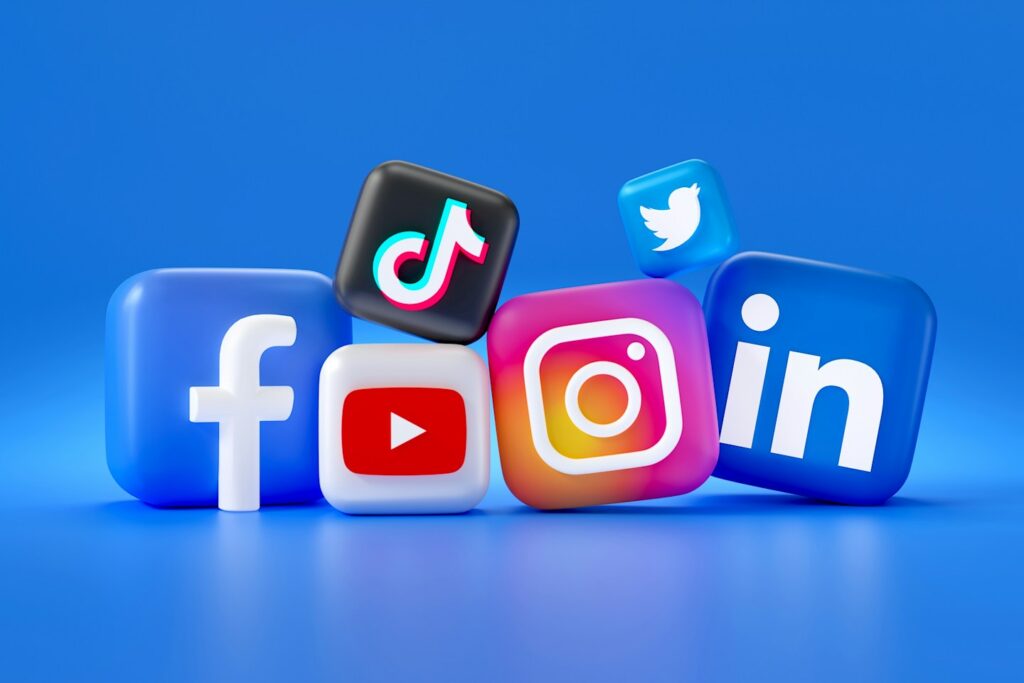 Social Media Logos in 3D. Facebook, Instagram, Twitter, TikTok, YouTube, LinkedIn. Feel free to contact me through email mariia@shalabaieva.com