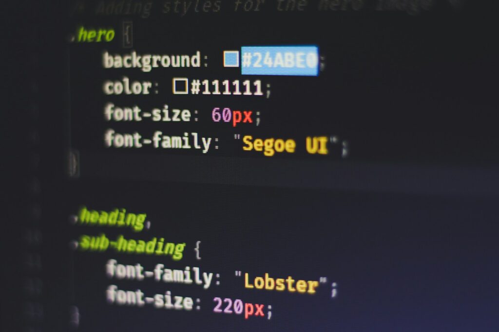 Code example of CSS