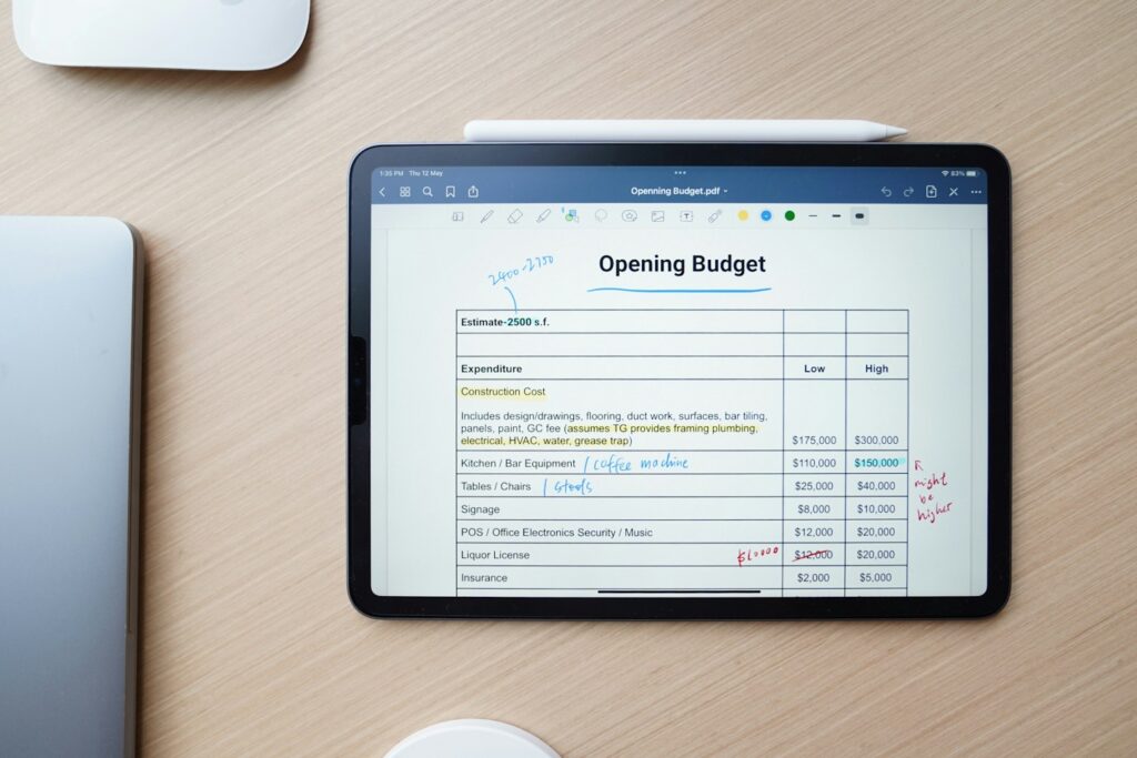 Budgeting on an iPad with GoodNotes 5.